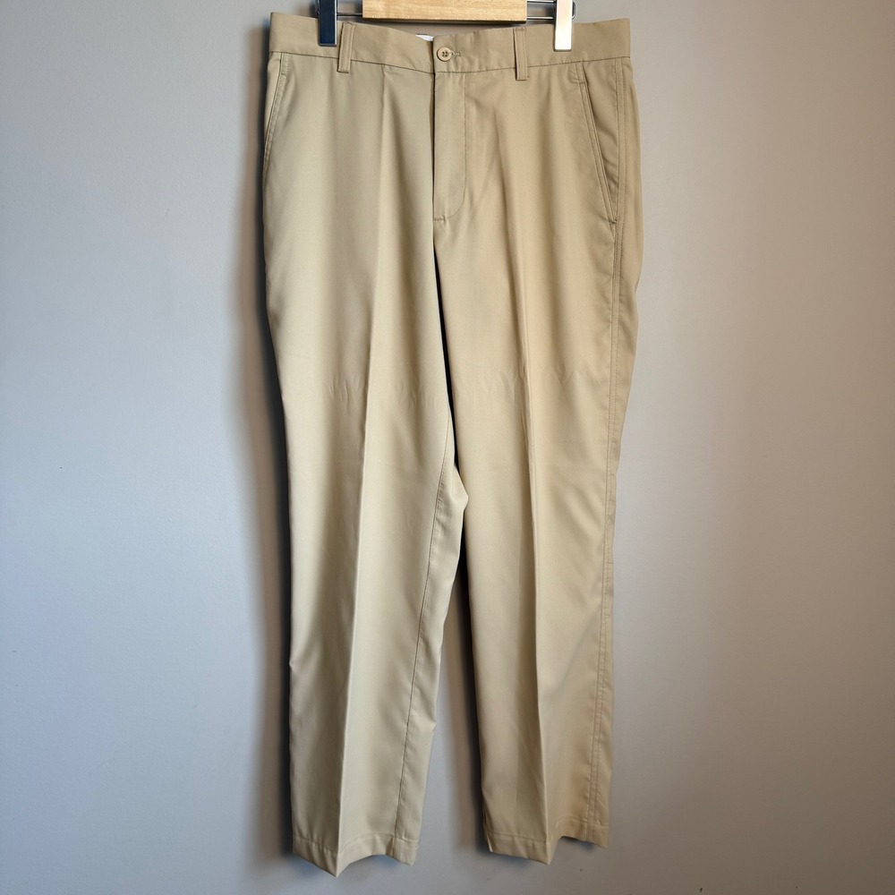 Snake Eyes Dry-18 Golf Pants Mens 32x30 Beige Chino Flat Front Performance